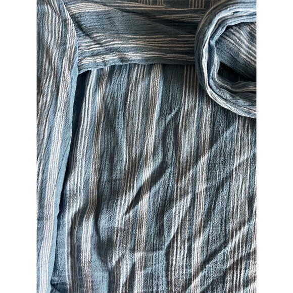 Molly & Isadora Blue White Striped Tie Front Sleeveless Blouse 1x - Picture 4 of 7